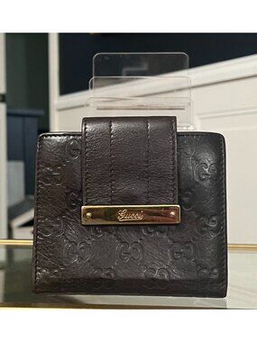 Gucci Guccissima GG Monogram Leather Bifold Wallet - Vintage Black/Gold